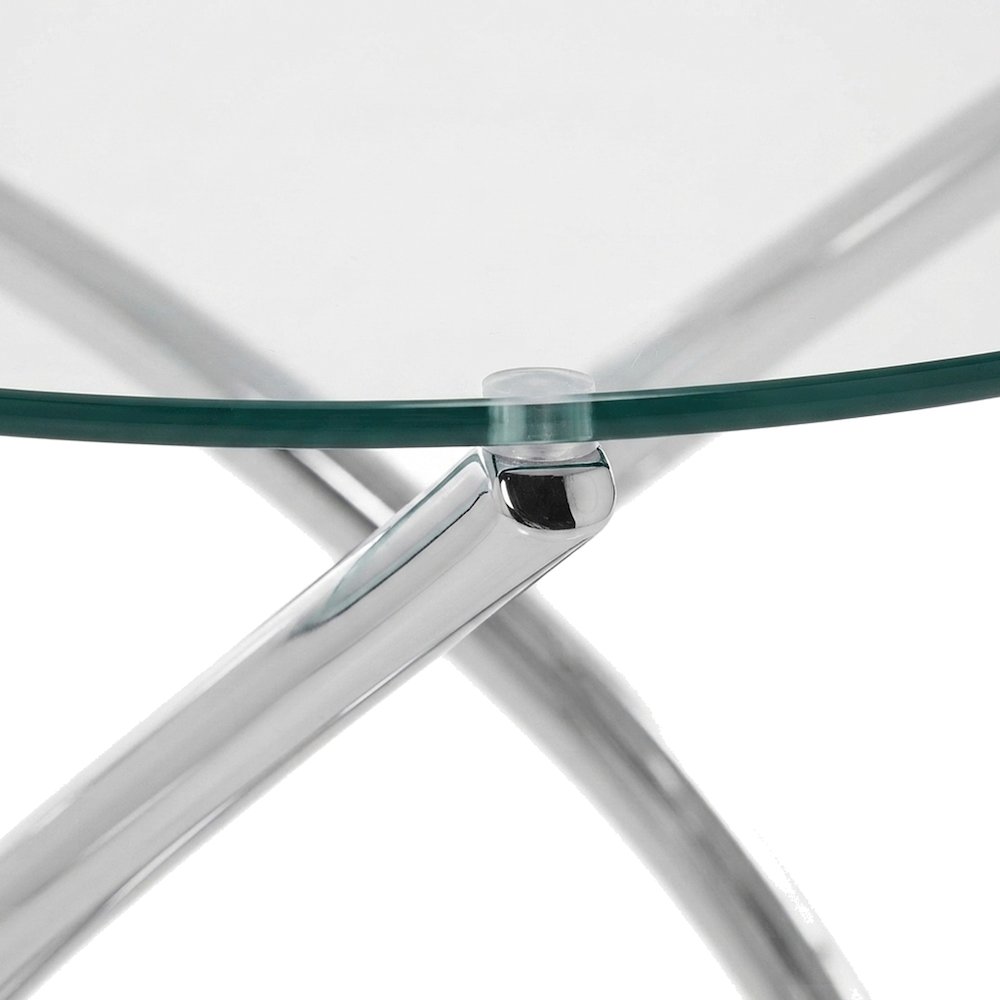 Metal and Glass-Top Nesting Cocktail and Round End Table Set of 3