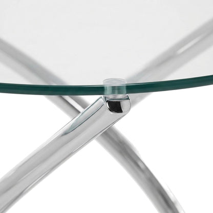 Metal and Glass-Top Nesting Cocktail and Round End Table Set of 3