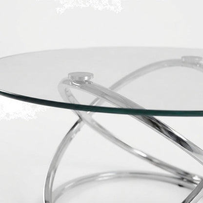 Metal and Glass-Top Nesting Cocktail and Round End Table Set of 3