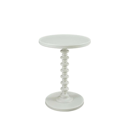 White Round Spindle Coffee Table with Elegant Design and Lightweight Build
