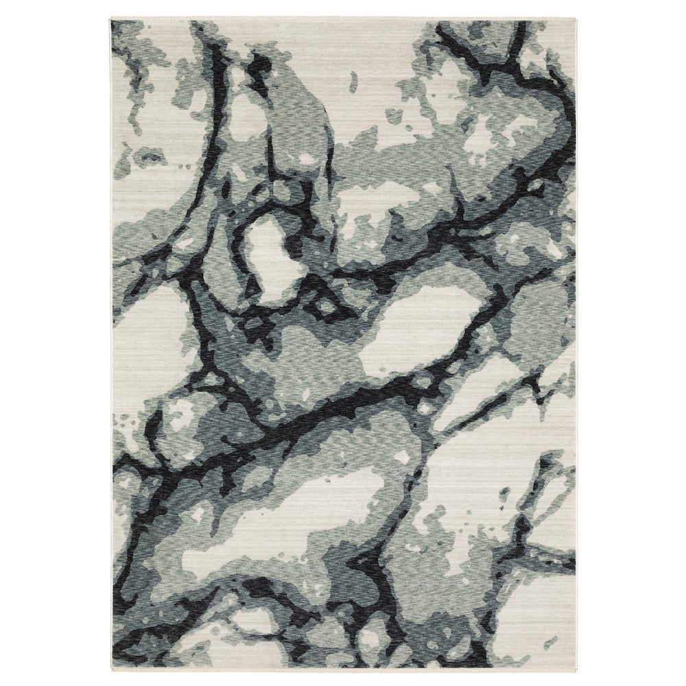 4X6 Contemporary Rug Made of Polyester, Blue color