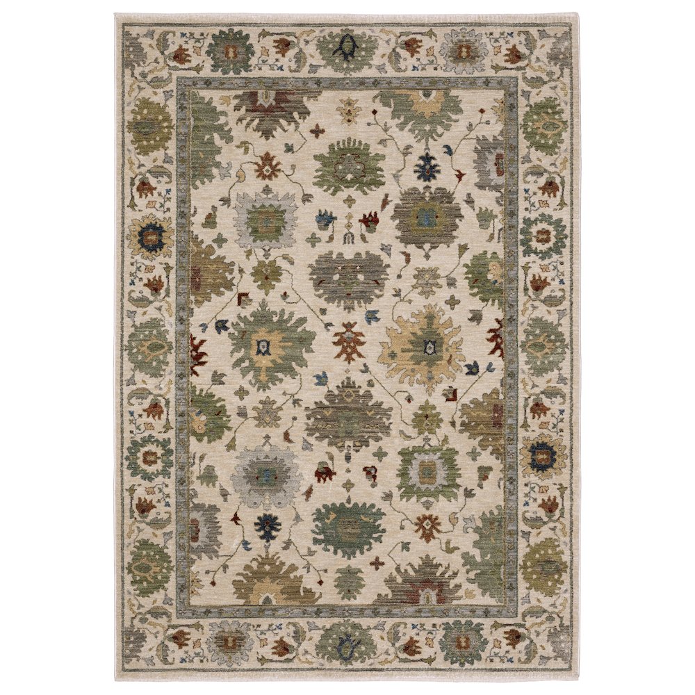 Traditional Rug 5' 3" X  7' 6" Size in Ivory/ Multi Color