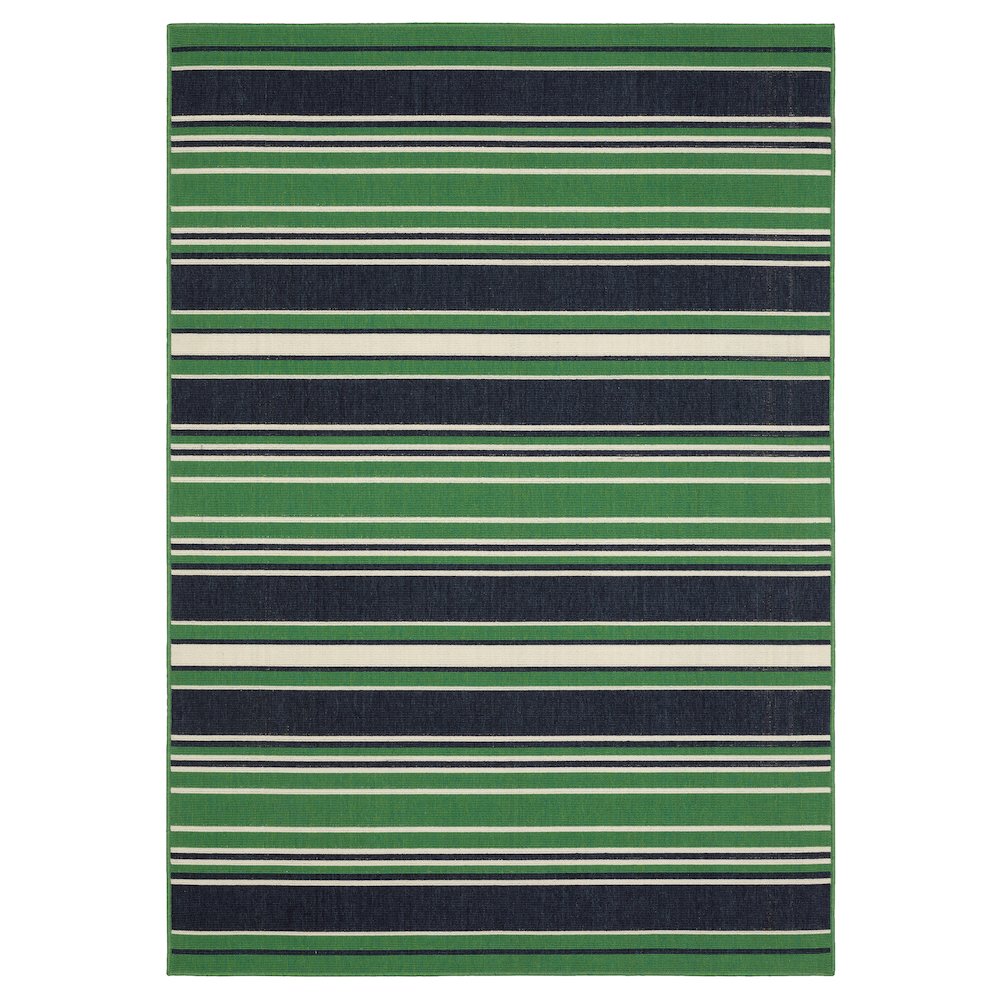 Casual Rug 5' 3" X  7' 3" Size in Green/ Navy Color