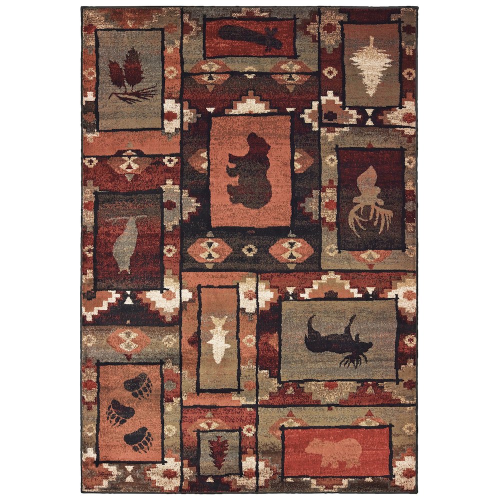 WOODLANDS Brown 6' 7 X  9' 2 Area Rug