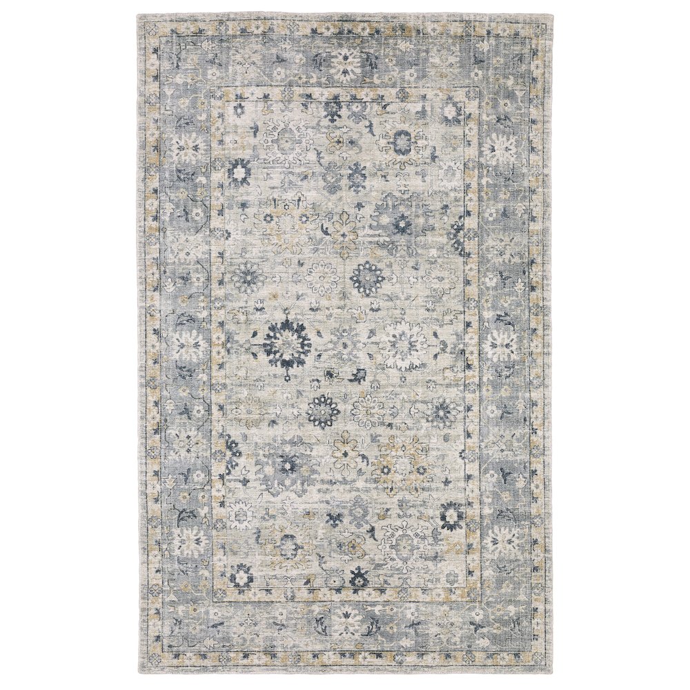 10X13 Traditional Rug Made of Wool and Viscose, Ivory color