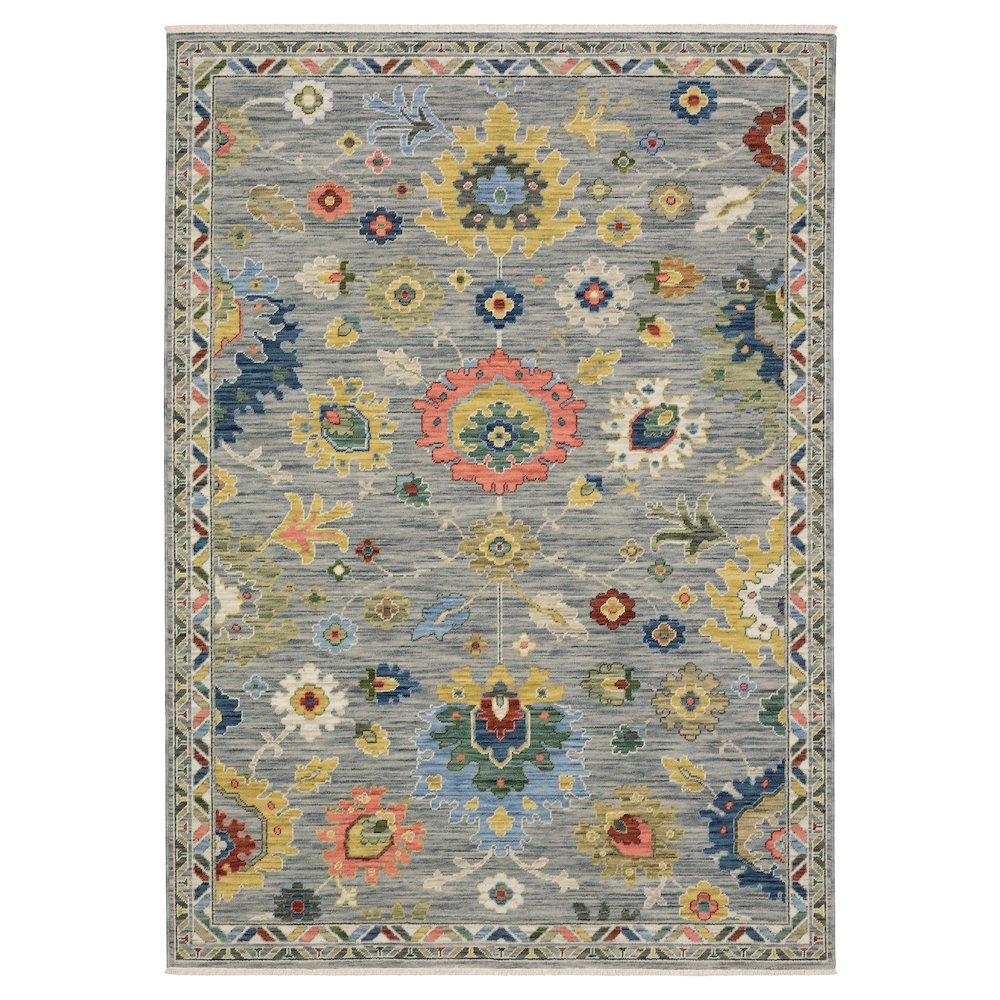 6X9 Traditional Rug Made of Wool/Nylon, Grey color