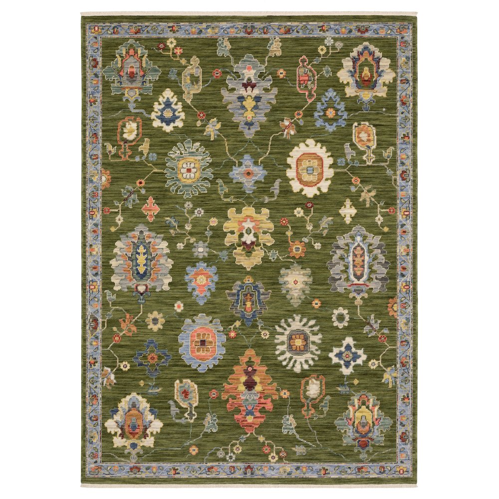 Scatter Traditional Rug Made of Wool/Nylon, Green color