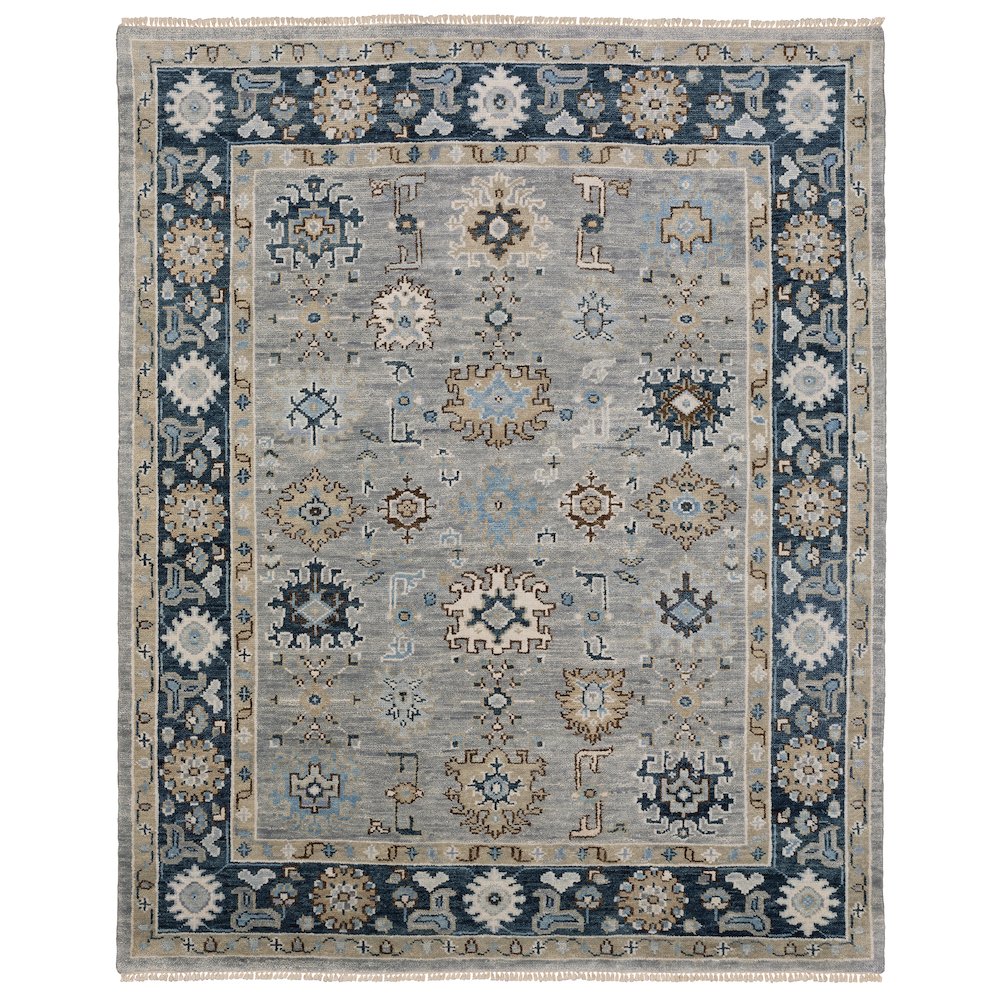 Casual Rug 2' 6" X 10' Size in Grey/ Blue Color