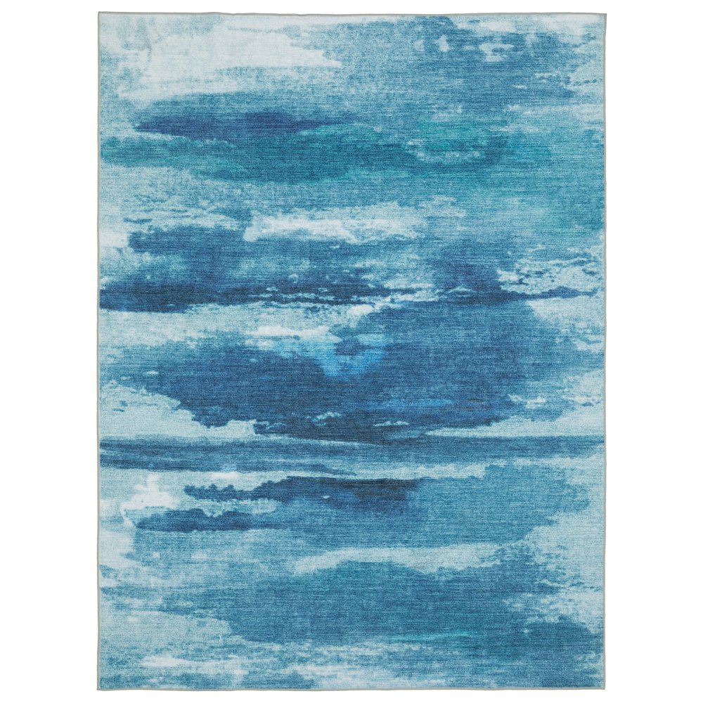 Contemporary Rug 5' X  7' Size in Blue/ Blue Color