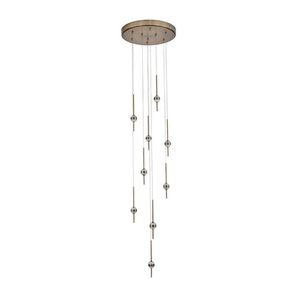 Goccia 21.75-in (63-watt) LED Winter Brass Chandelier