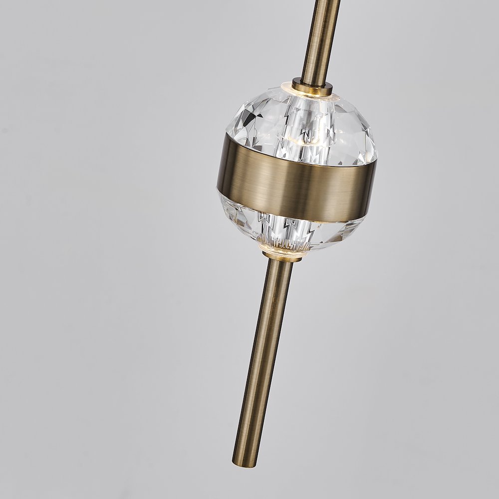 Goccia 21.75-in (63-watt) LED Winter Brass Chandelier