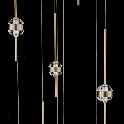 Goccia 21.75-in (63-watt) LED Winter Brass Chandelier