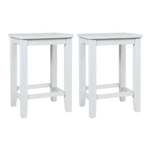 Eastern Tides Coastal Wire-Brushed Wood Backless Counter Barstool (Set of 2)