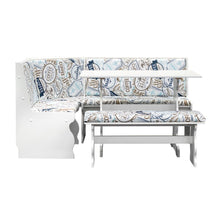 White Pine Dining Nook Set with Cushioned Benches and Corner Seat