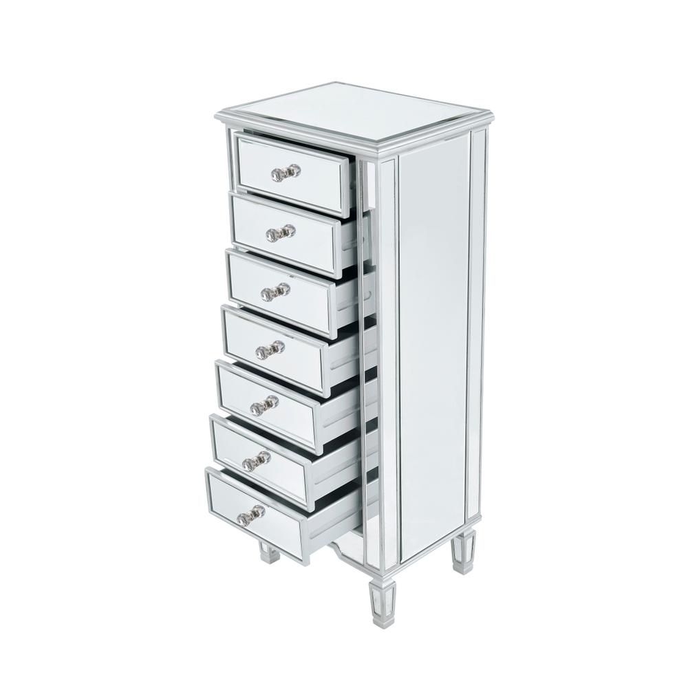 Lingerie Chest 7 drawers 20in. W x 15in. D x 48in. H in antique silver paint