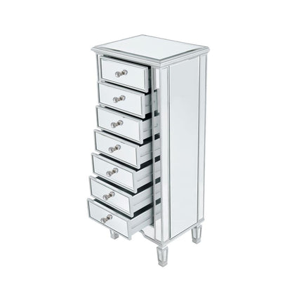 Lingerie Chest 7 drawers 20in. W x 15in. D x 48in. H in antique silver paint