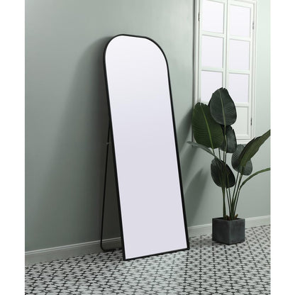Metal Frame Arch Full Length Mirror 28x74 Inch in Black