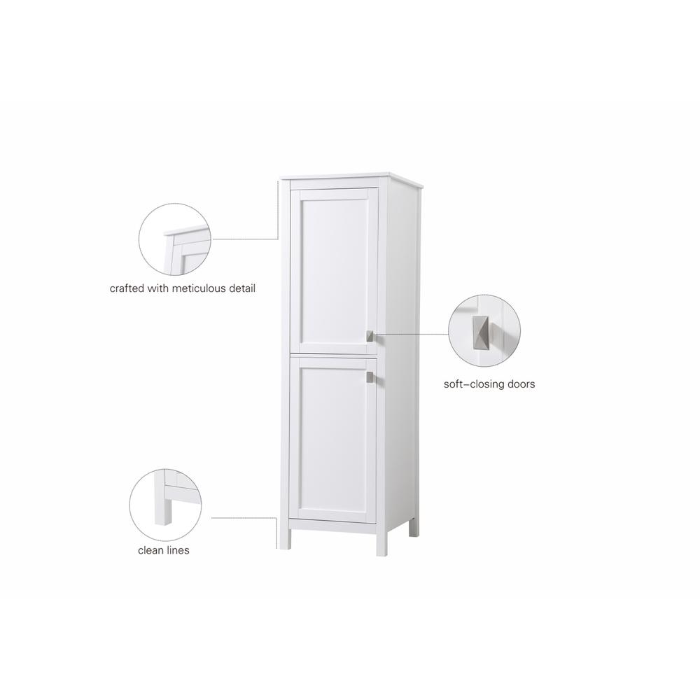 20 Inch Wide Bathroom Linen Storage Freestanding Cabinet In White
