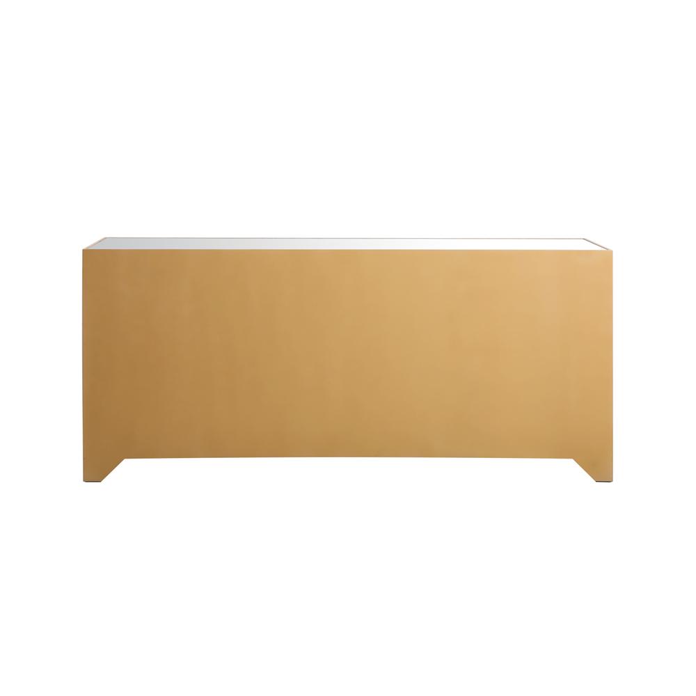 Reflexion 72 in. mirrored six drawer chest in gold