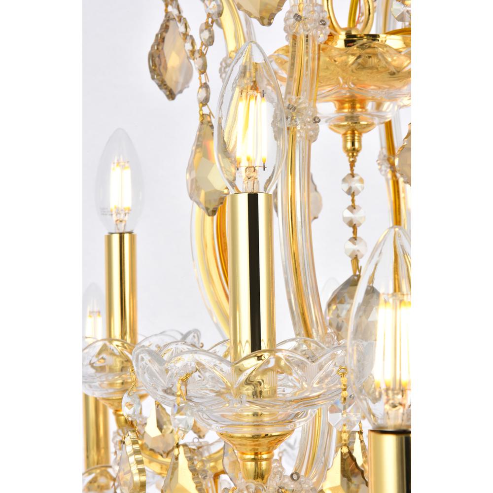 Maria Theresa 13 light Gold Chandelier Golden Teak (Smoky) Royal Cut Crystal