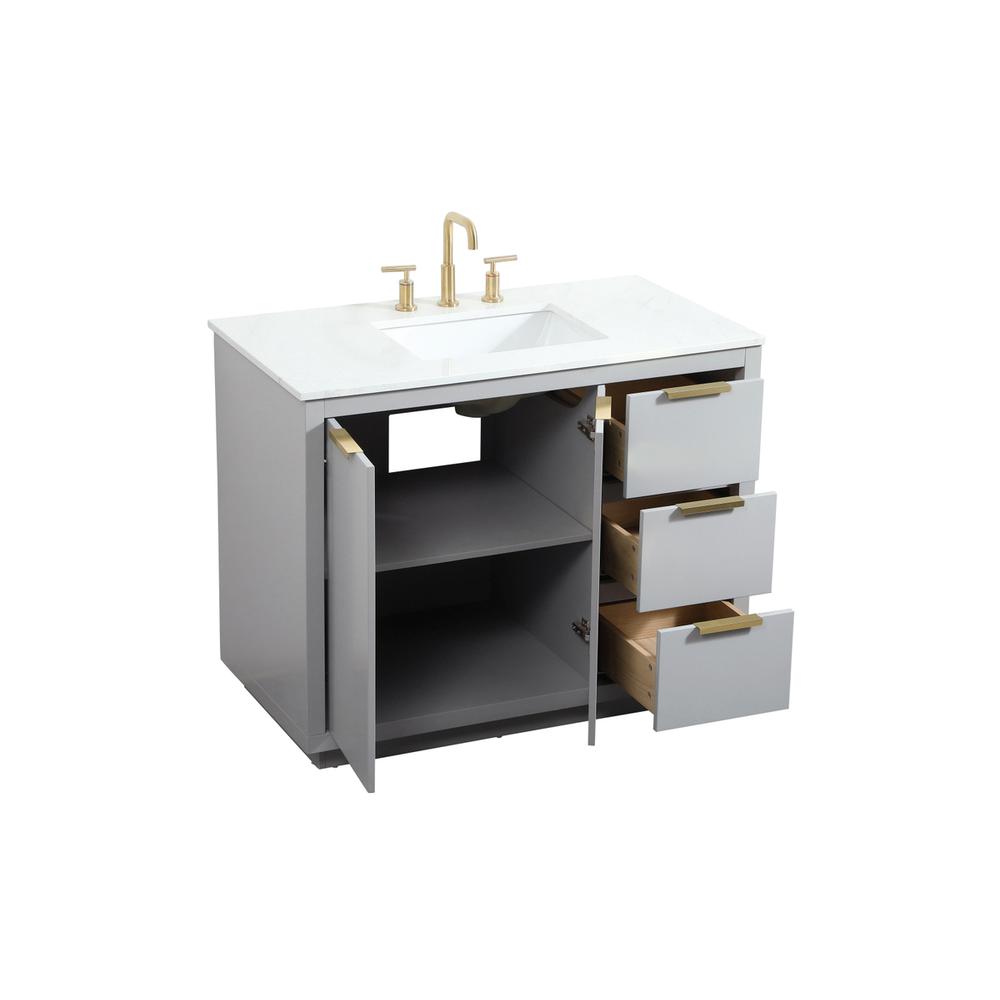 42 inch Single bathroom vanity in grey