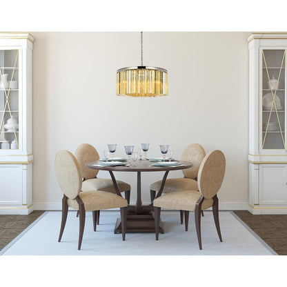 Sydney 8 light polished nickel Chandelier Golden Teak (Smoky) Royal Cut Crystal