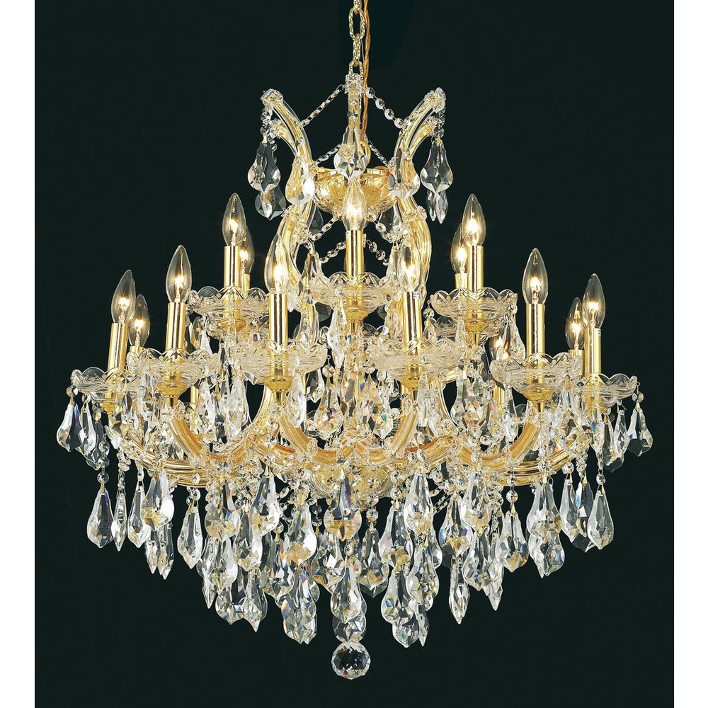 Maria Theresa 19 light Gold Chandelier Clear Royal Cut Crystal