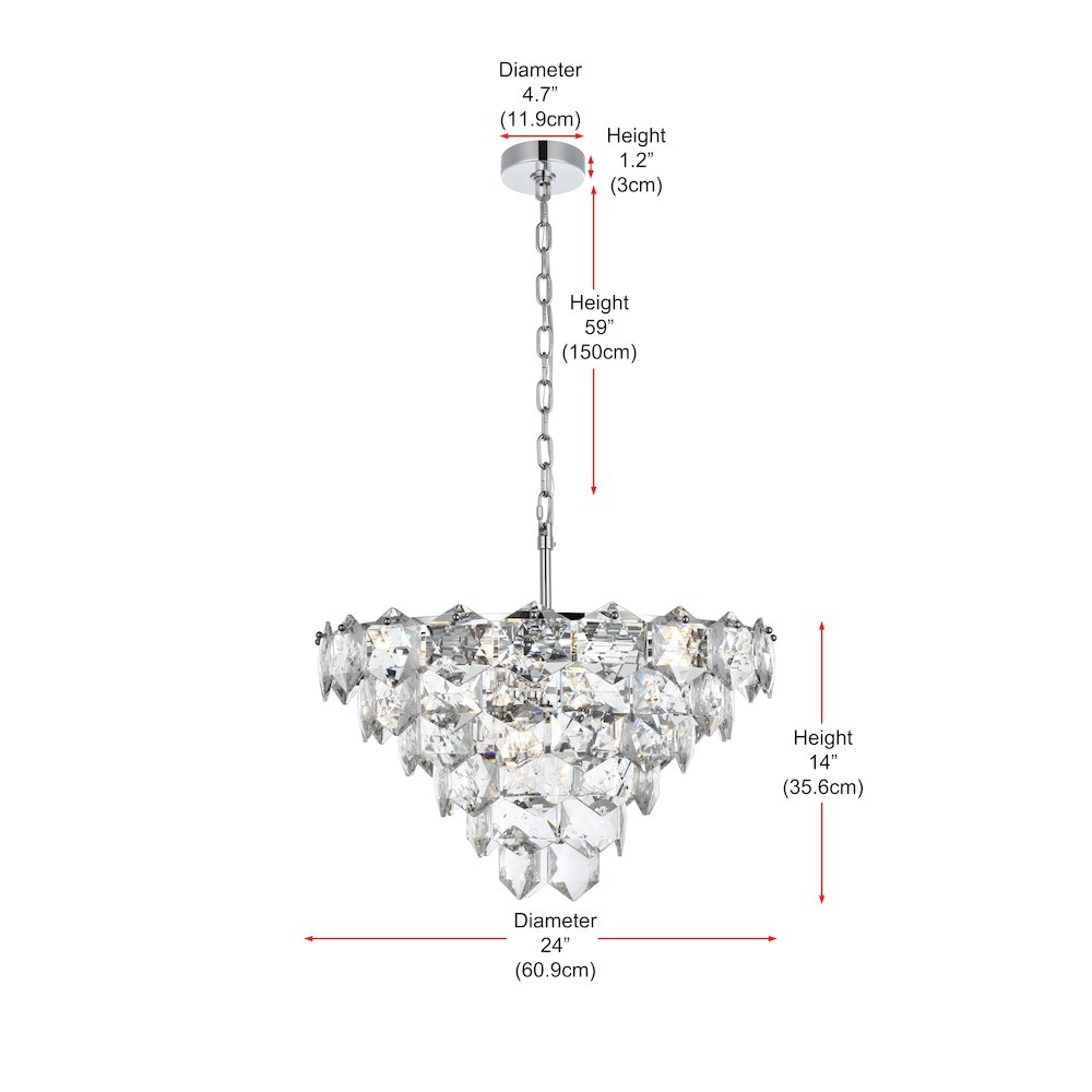 Adaline 24 Inch Chandelier In Chrome