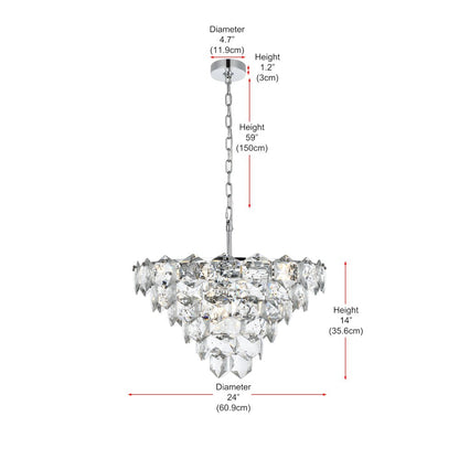 Adaline 24 Inch Chandelier In Chrome