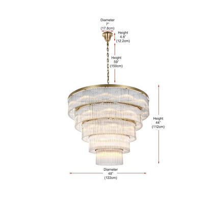Harlow 48 inch Chandelier in Satin Gold