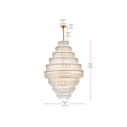 Emilia 36 inch Chandelier in Satin Gold