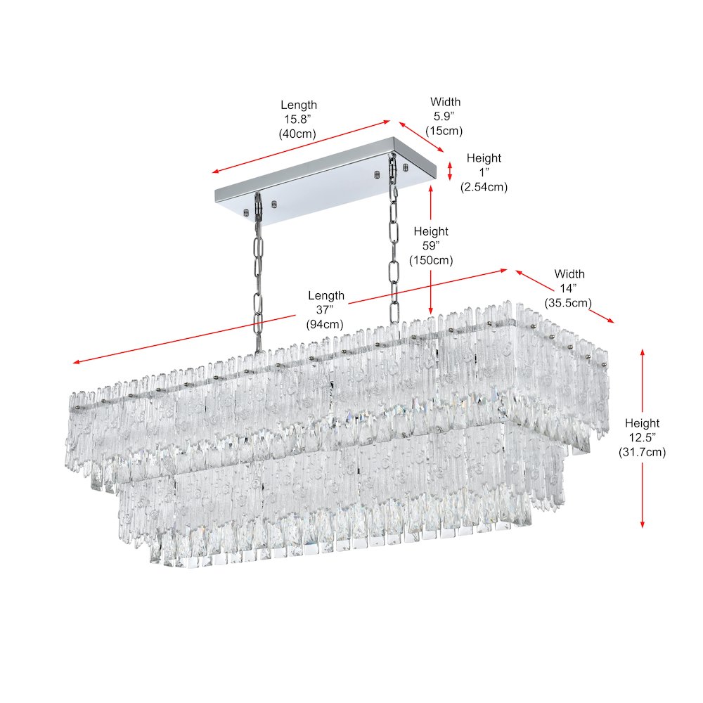 Emilia 37 inch Chandelier in Chrome