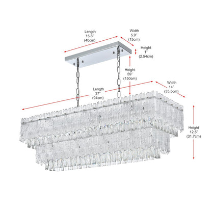 Emilia 37 inch Chandelier in Chrome