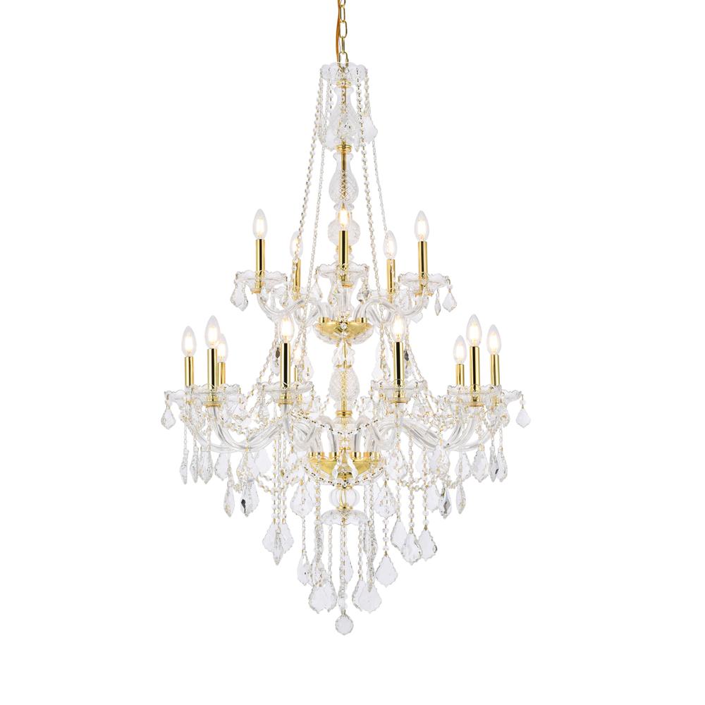 Verona 15 light Gold Chandelier Clear Royal Cut Crystal