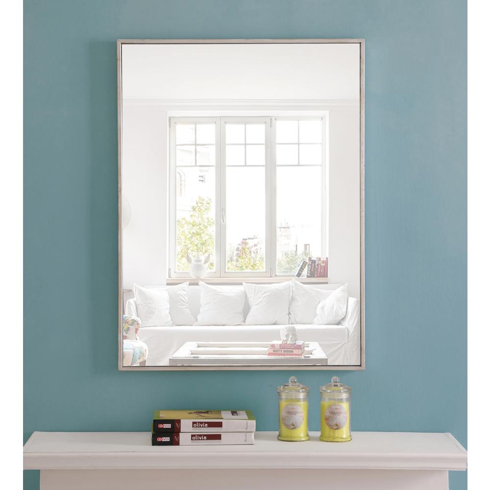 Metal frame Rectangle Mirror 24 inch Silver