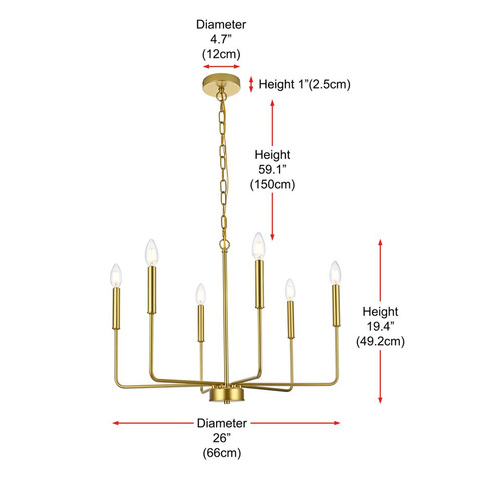 Willa 26 inch Pendant Light in Brass