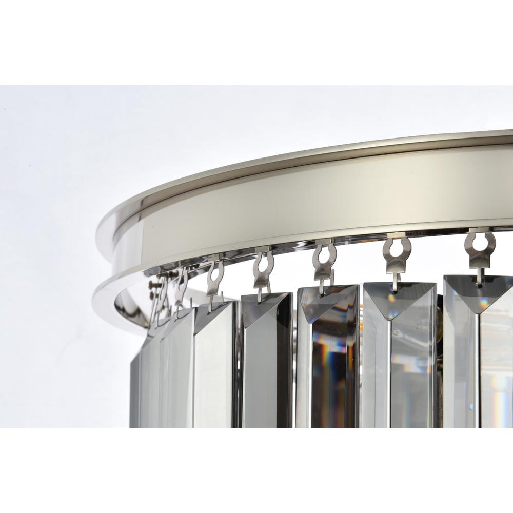 Sydney 9 light polished nickel Chandelier Silver Shade (Grey) Royal Cut Crystal
