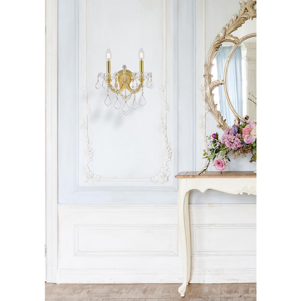 Maria Theresa 2 light Gold Wall Sconce Clear Royal Cut Crystal