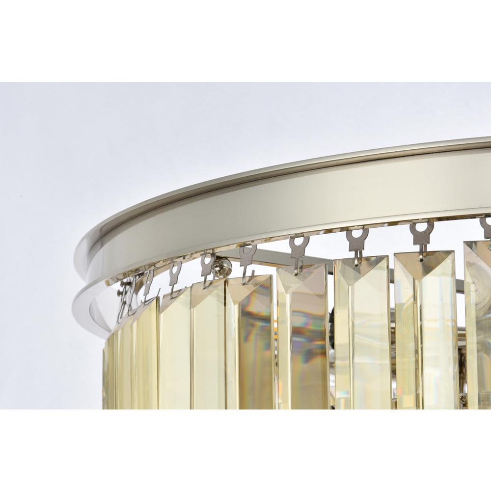 Sydney 9 light polished nickel Chandelier Golden Teak (Smoky) Royal Cut Crystal