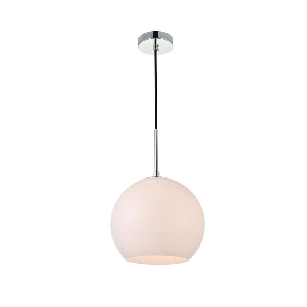 Baxter 1 Light Chrome Pendant With Frosted White Glass