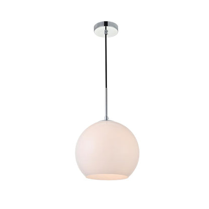 Baxter 1 Light Chrome Pendant With Frosted White Glass