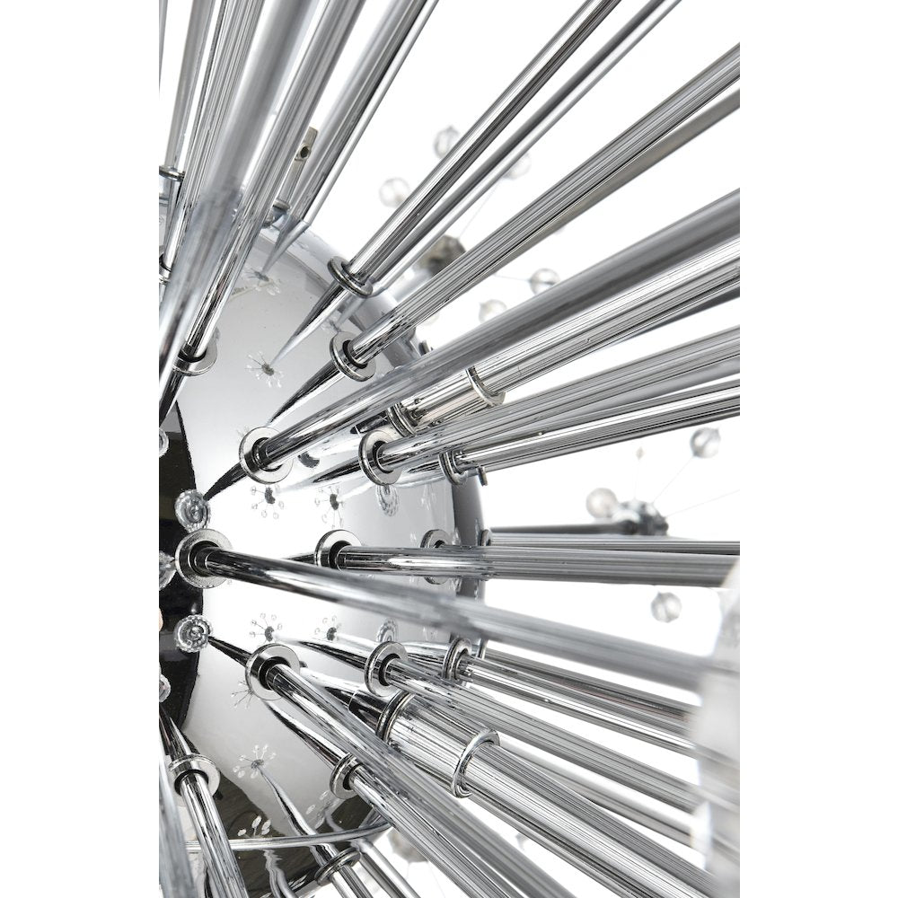 Vera 32 inch crystal starburst round pendant in chrome