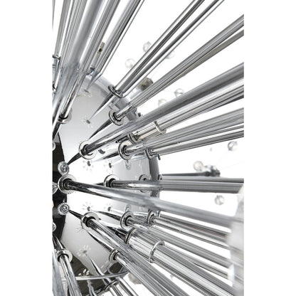 Vera 32 inch crystal starburst round pendant in chrome
