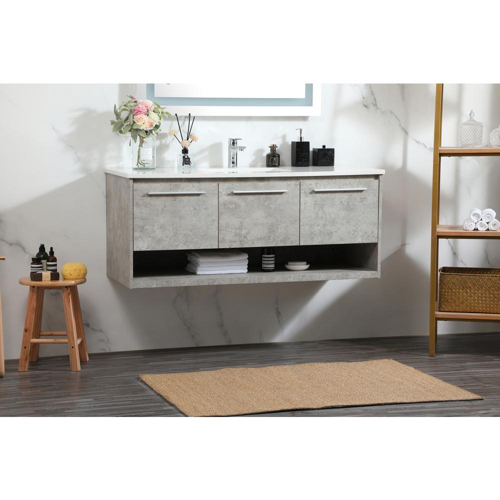 48 inch Single bathroom vanity in concrete grey