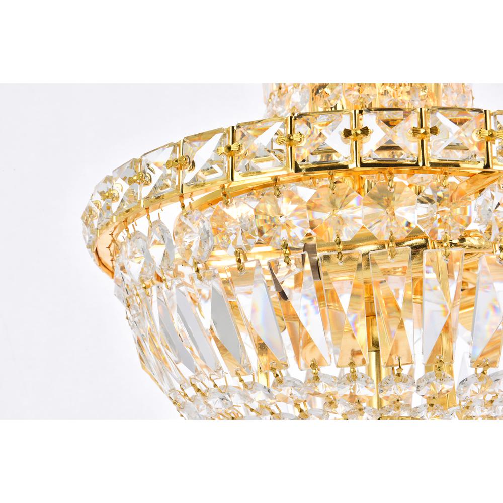 Tranquil 6 light Gold Pendant Clear Royal Cut Crystal