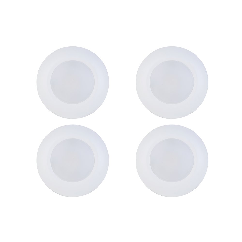 5 Inch 3000K-5000K Selectable 10W 600 Lumens Disk Light In White Pack Of 4