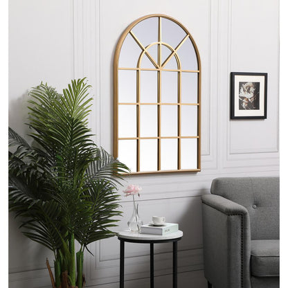 Metal windowpane mirror 28 inch x 41 inch in in Brass