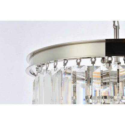 Sydney 9 light polished nickel Chandelier Clear Royal Cut Crystal