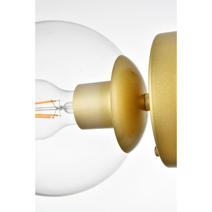 Rogelio 1 light Brass and Clear Bath Sconce