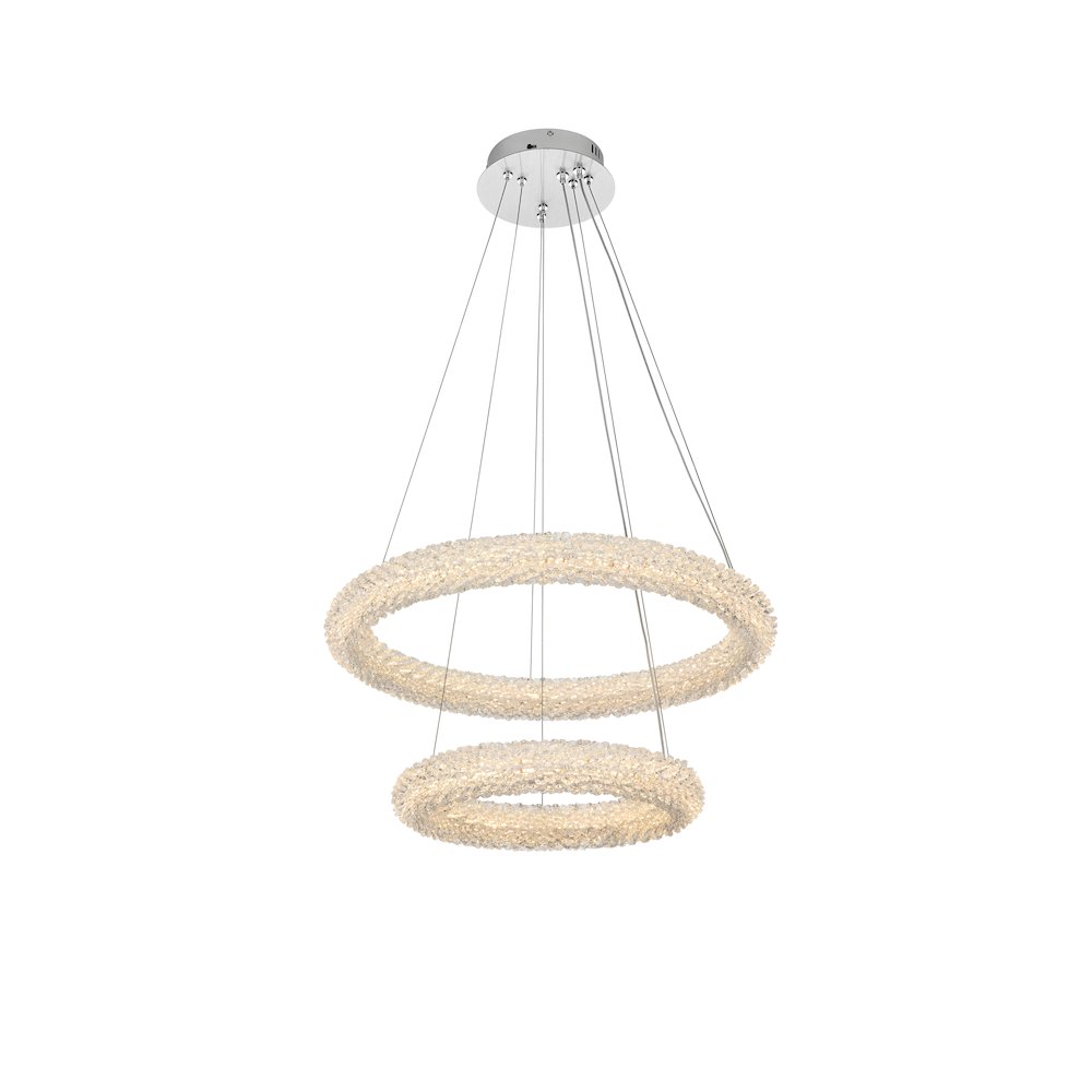 Bowen 24 inch Adjustable LED Chandelier in Chrome